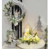 Dekoracje świąteczne # 208 Stroik świąteczny. Domek  z oświetleniem led. Ozdoby świąteczne
